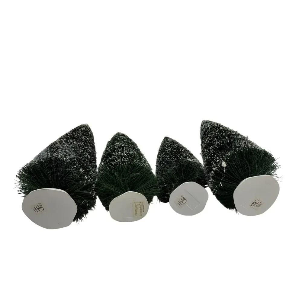 Department 56 Heritage Village 52019 Frosted Topiary Trees Accessory Set Of 4